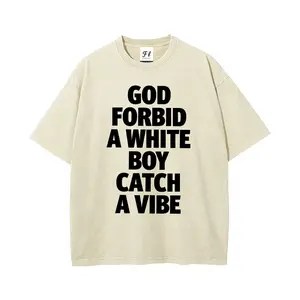 God Forbid A White Boy Catch A Vibe Oversize Unisex Washed T-Shirt for Women and Men's Unisex Fit Batik Cotton Oversize Streetwear Menswear  Super Soft Pre-Shrunk
