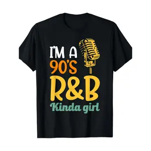 90's R&B Themed Casual Streetwear Short-Sleeve T-Shirt, 100% Cotton 180g, Love-Inspired Sports Top for Women
