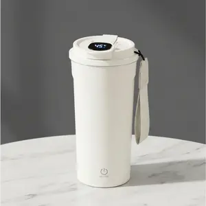 This rechargeable blender features a magnetic automatic stirring mechanism. It comes in a 400ml capacity and is made of stainless steel, perfect for use with fitness protein powders.