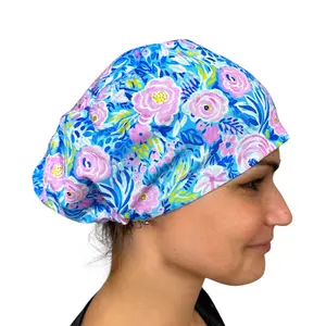 Painted Peonies- Euro Scrub Cap