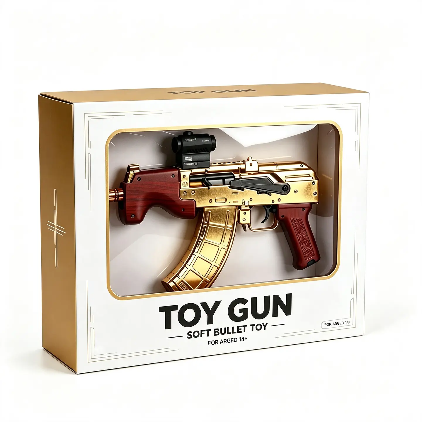 AK Blaster Toy with Non-Removable Orange Muzzle, Outdoor Sports Play Equipment, Ideal Boy Gifts for 12 Years Above, Teenage Boy Gifts