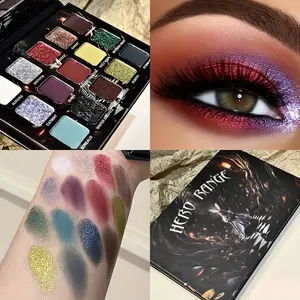 15-Color Anime Eyeshadow Palette: Shimmer, Matte & Highlighter 3-in-1. Vibrant Cosplay & Smoky Looks, No Fallout, Built-in Mirror. Perfect Halloween Makeup & Gift for Teens  cosmetic !