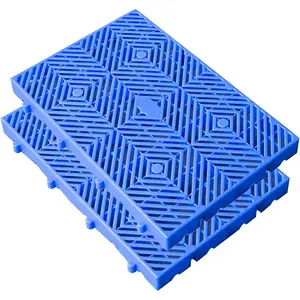 Plastic Pallet, Waterproof Storage Grid Pad, Lightweight Nestable Floor Pallets, 2pcs HDPE Breathable Grids Article Racks for Garage Supermarket Basement,(23.6x15.7x2IN)