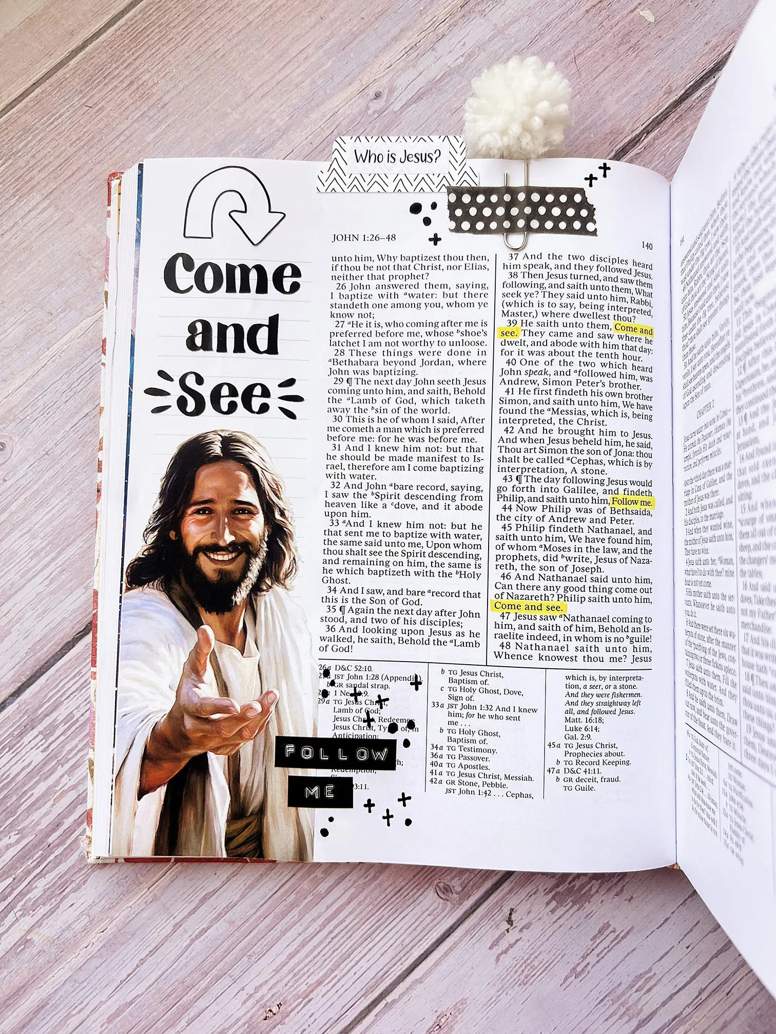Come and See New Testament Bible Journaling Page Kit Index Tabs Sticker Pack