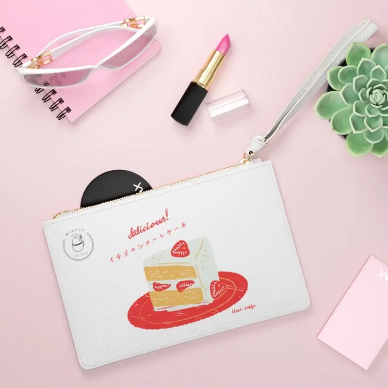Strawberry Shortcake Clutch Bag - Cute Japanese Cafe Dessert Wristlet