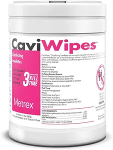 CaviWipes Metrex 3 Kill Time Germicidal Cleaner & Healthcare Disinfecting Wipes 160 Count Pack of 3 Canister for Disinfection