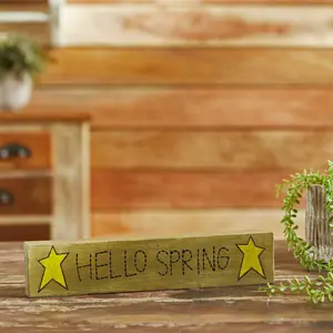 Hello Spring Wooden Sign