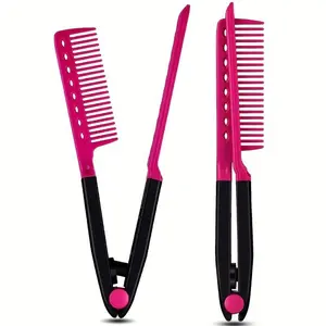 1pc V-clip Straight Hair Comb, Clip Comb, Organize and Trim Hair, Hair Styling Comb, Plastic Detangle Hair Styling Comb, Hair Detangling Comb, Detangler Comb