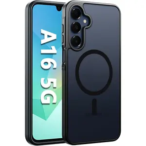 P-PCS028    for Galaxy A16 5G Phone Case: Magnetic Matte Translucent Military Grade Drop Protection Cell Phone Cover - Slim Rugged Durable Shockproof Protective for Samsung A16 Cases - Black