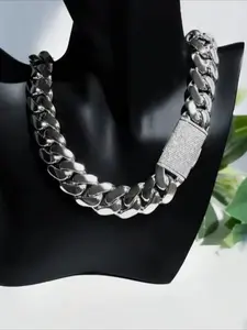 22mm Hip-Hop Silicone Cooled Miami Cuban Chain and Bracelet Ice Diamond Charm Luxury Style Full Diamond Gem Cuban Chain Hip-Hop Jewelry, Luxury Charm Shining Necklace, Men Jewelry, Excellent Gift Choice, Suitable for High-End Occasions, Easter Gift