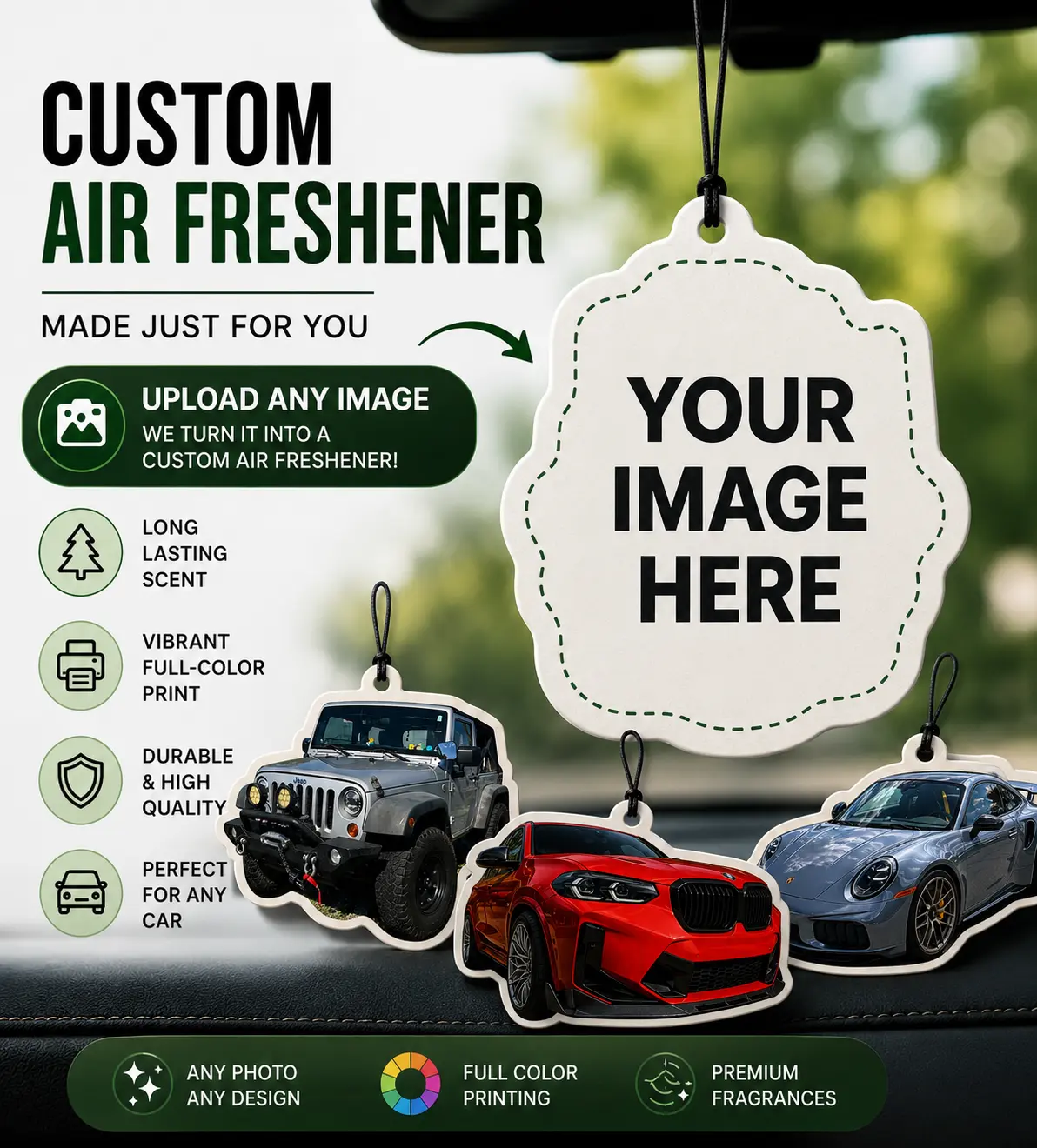 Custom Car Air Freshener, Automotive Interior Fragrance Accessory for Car Use