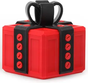 3D Annoyingly Funny Gift Box with Plastic Screws Interactive Geometric Puzzle Novelty Gag Gift for Christmas Birthdays Halloween Durable Plastic Money Card Prank Item Screw Top Container(Red&Black)