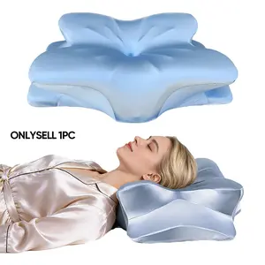 Silk Contour Pillow, Double-Sided Memory Foam Pillow, Soft and Enlarged Pillow Surface, Fills Neck Space, Suitable for Side Sleepers, Removable and Breathable Pillowcase, Relaxes the Neck for Back Sleepers, Provides Hand Rest Area for Stomach Sleepers