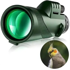 80x100 Monocular Telescope with Phone Clip and Tripod, Outdoor Monocular Telescopes, 1 Set HD Portable Monocular Telescope, Outdoor Equipment for Camping Birding Wildlife Watching