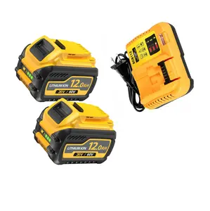 1/2pack DeWalt electric tool replacement battery, 12Ah 60V/20V dual-voltage lithium-ion battery pack, large capacity, long battery life, suitable for drill, cutting machine and other outdoor and household wireless electric tools' replacement batteries tik