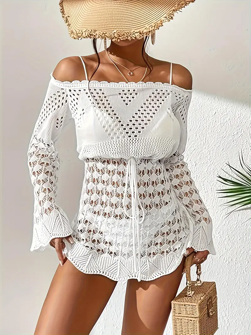 long sleeve white crochet dress - TikTok Shop long sleeve white crochet dress - TikTok Shop
