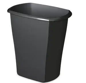 10 Gallon Rectangular Trash Can, Plastic, Kitchen, Black Trash Can