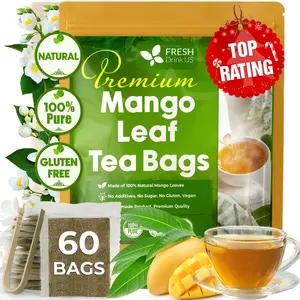 60 Mango Leaf Tea Bags, 100% Natural & Pure from Mango Leaves. Loose Leaf Mango Herbal Tea Beverage