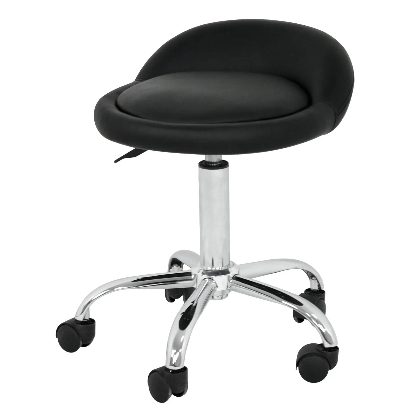 SuperDealUsa PU Leather Hydraulic Rolling Swivel Salon Stool - Without Arms, Height Adjustable Commercial Salon Furniture, 300lb Capacity for Tattoo, Facial Spa Use