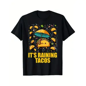 Humorous Rainy Taco Lovers T Shirt for Kids and Teens
