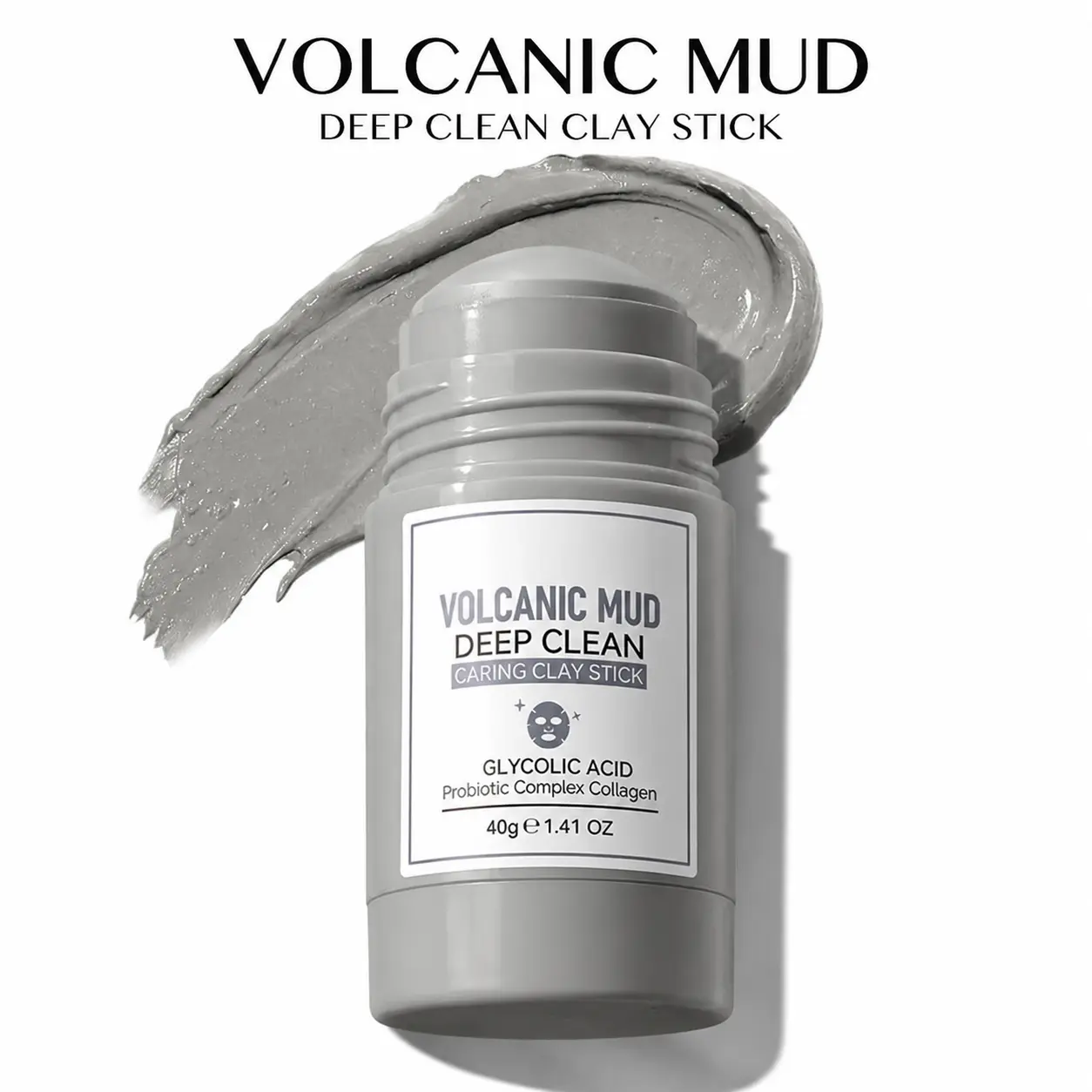 Volcanic Mud Clay Mask Stick 40g, Facial Cleansing Mask,Oil Control, Refreshing Skin Care, Easy Application forDaily Use