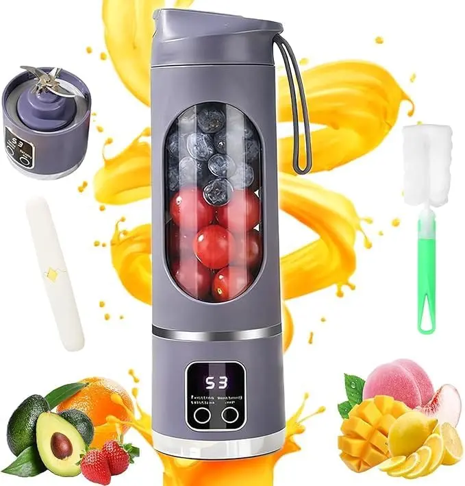USB Rechargeable 2-in-1 Portable Blender Juicer, Mini Icee for Fru Crusher Smoothie Maker, Blender Water Bottlit Vegetable Juice Shakes Baby Food, Home Office Use, Home Essentials Gift, Usb Rechargeable Blender kitchen gadgets Father's Day gift,father'sda