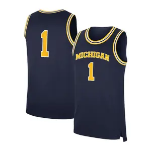 Unisex Basketball Team Michigan Wolverines Road Replica Basketball Jersey (Full Logo)