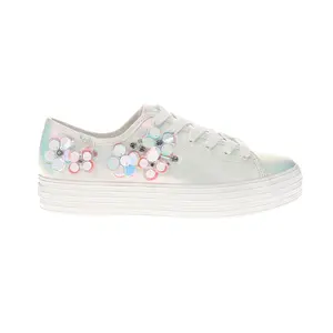 Keds Womens Triple Kick Canvas Daisy Embroidered Lace Up Sneakers Shoes Casual - White