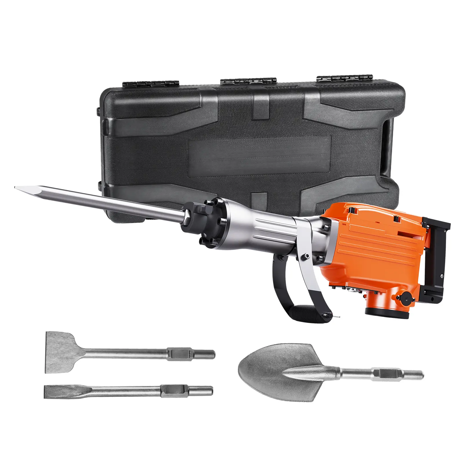 【summerfinds】VEVOR Demolition Jack Hammer, 2200W 1400 BPM Jack Hammer Concrete Breaker, Heavy Duty Electric Jack Hammer 6pcs Chisels Bit with Gloves, 360°C Swiveling Front Handle for Trenching and Breaking Holes