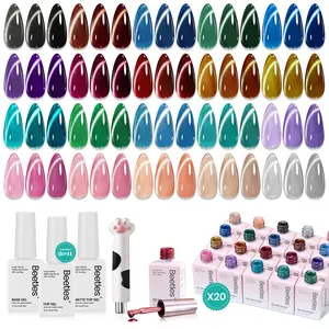 Beetles Gel Nail Polish Set, Nail Nude Pink  Cat Eye Base Glitter Glossy Matte Top Coat Gift for Women Black Friday Winter Nail Gift #Summervibes