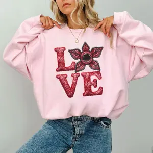 Romantic Stranger Valentine Shirt, Stranger Valentine Things Romantic Monster Shirt, Monster from Upside Down Sweatshirt, Love Things Crewneck