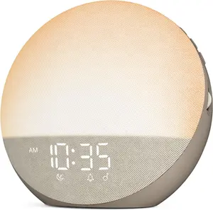 Sunrise Alarm Clock White Noise Machine: Natural Wake Up Light - Dimmable Clock with Bluetooth Speaker for Bedroom - 25 Sleep Sounds for Baby Adults Kids