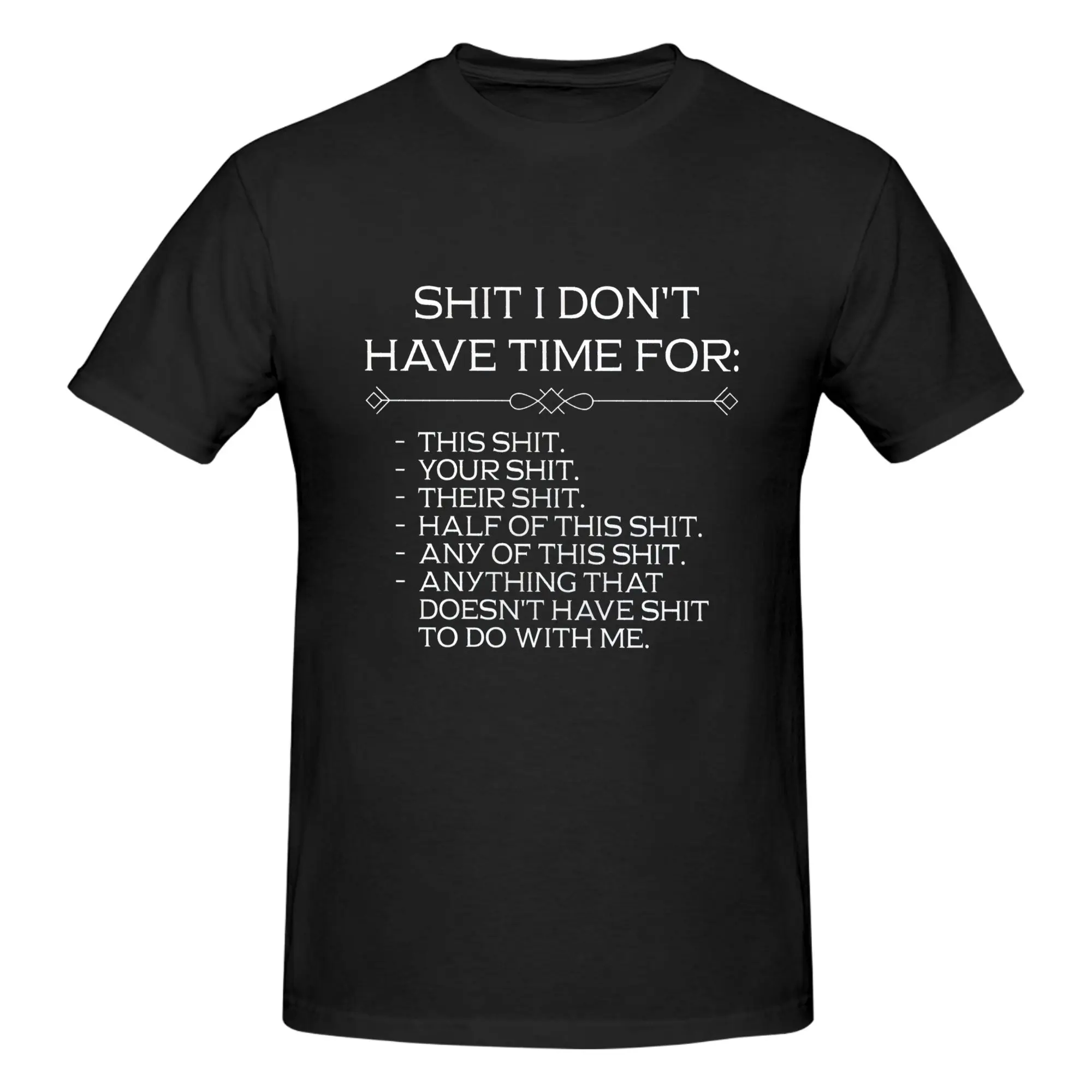 Men's Sarcastic "I Don't Have Time For This" Graphic Tee, Soft 100% Cotton Short Sleeve Top for Daily Wear & Lounging, Shortsleeve, Menswear, Bold Dark Humor Graphic Men's Short-Sleeve T-Shirts, Humorous Text Print Men's Short-Sleeve T-Shirts