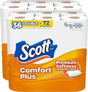 SCOTT COMFORT PLUS BATH TISSUE 12/4 ROLLS