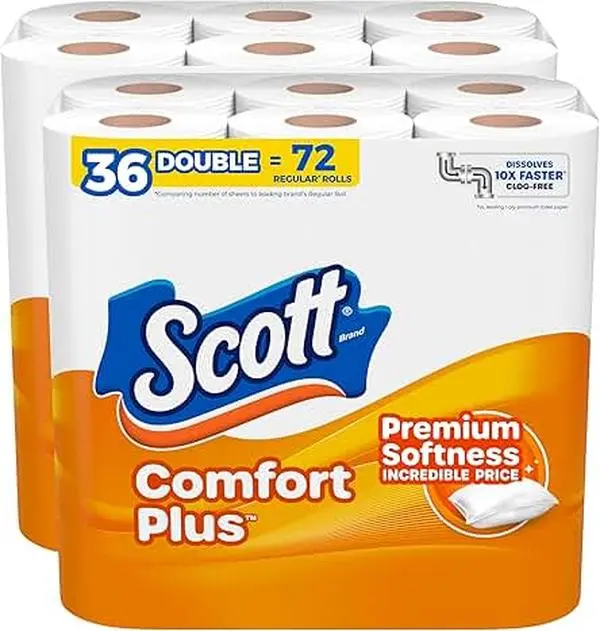 SCOTT COMFORT PLUS BATH TISSUE 12/4 ROLLS