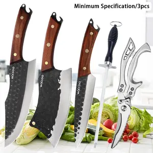 3/5PCS Stainless Steel Knife Multipurpose Kitchen Scissors Meat Cleaver Butcher Boning Knife Vegetable Chopper Fruit Knife