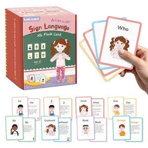 Luxlucent ASL Flash Cards American Sign Language Special Need Flash Cards for Beginners Youngsters Teens and Adults ABC Number Flash Cards for Children Include Starter Vocab Sight Words