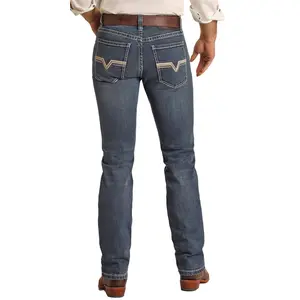 Rock & Roll: Slim Fit Stretch Dark Vintage Rope Stitch Bootcut Jeans