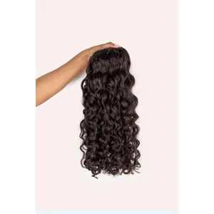 Neutral Dark Brown Curly Clip-In Hair Extensions
