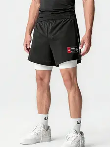 ASRV Men's Summer Outdoor Shorts, American Style Youth Straight-Leg 2-in-1 Sports Shorts, Fitness Shorts, Multi-Pocket Quick-Dry Pants for Men