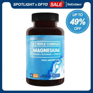 Triple Magnesium Complex | 300mg of Magnesium Glycinate, Malate, & Citrate for Muscles, Nerves, & Energy | Vegan, Non-GMO | 90 Capsules