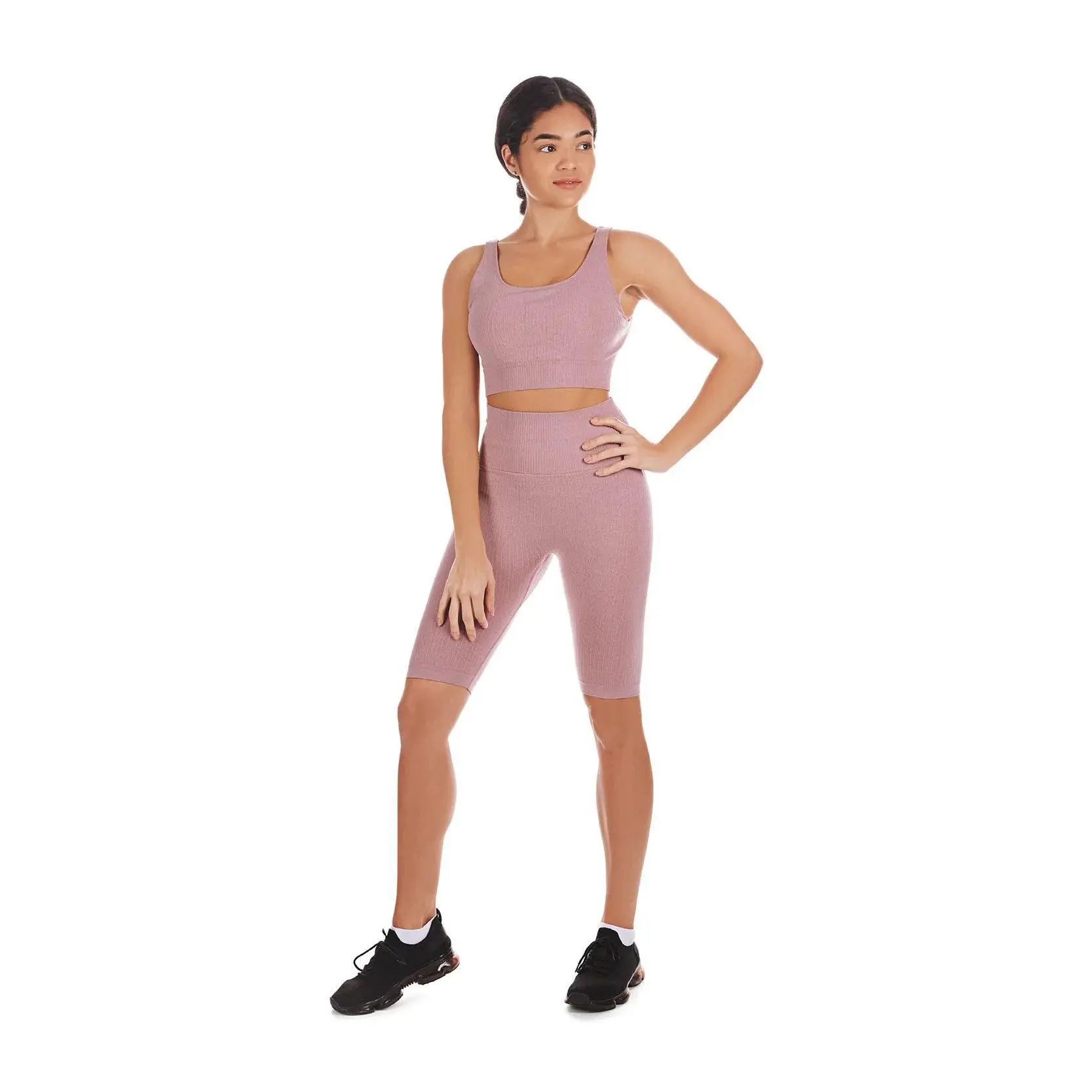 Memoi Seamless Ribbed Compression Shorts