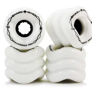 Shark Wheel 60mm 78A White California Roll Skateboard Wheels for Smooth Performance