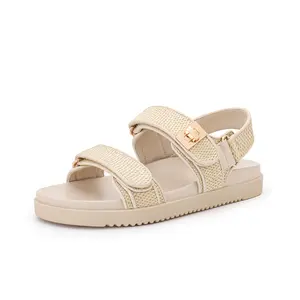 Women's Flat Sandals Comfort Adjustable Double Strap Slip on Leather Footbed Sandals Footwear Girl Summer Walking Shoes Outdoorfun Parent - Summervibes,summervibes