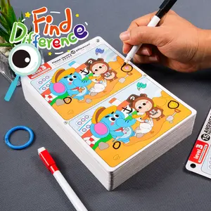 Find-The-Difference Game Concentration Training Set, Reusable Erasable Back Answers, Interactive Observation Skill Development Toy, Family Fun Board Games