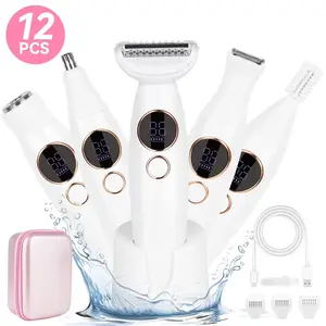Epilator for Women， 5 in 1 Shaver for Women，Waterproof Wet and Dry，Wireless Electric Razors for Women(white)