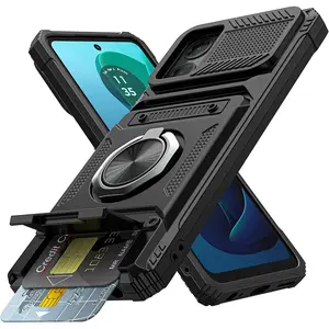 Shockproof Durable Phone Case Casing with Card Slot, Phone Protective Cover Protection, Phone Accessory Cellphone Smartphone Compatible with Motorola Moto G 5G 2025, Moto G Play 2025, Moto G Power 2025