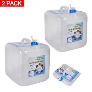2X Portable Water Container Tank Storage with Spigot for Outdoor Camping Hiking 2X Portable Water Container Tank Storage with Spigot for Outdoor Camping Hiking