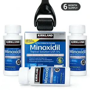 Kirkland Minoxidil Hair & Beard Growth Kit -AntiHairLossTreatment with Dropper &Derma Roller