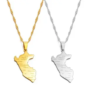 Peru Map Necklace